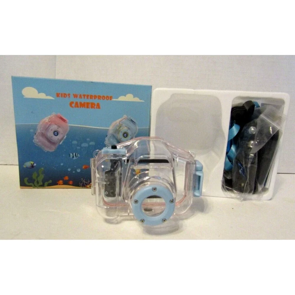 Agoigo Kids Waterproof Camera Pink 2 inch Screen Comes With Extra Set Blue NIB